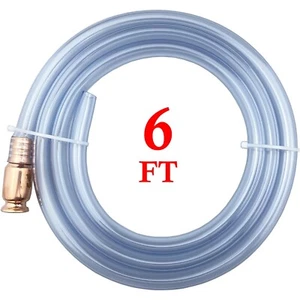 6FT Siphon Hose Pump Self Priming Jiggler Shaker Transfer Fuel Water Oil Gas - Picture 1 of 8