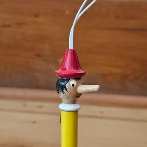 Vintage Wooden Pinocchio Ballpoint Ink Pen, Italy, Fun Collector Item - Picture 1 of 12