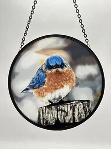 Glassmasters 6-1/2-Inch Mad Bluebird Stained Glass Suncatcher - Picture 1 of 9