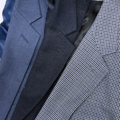 Lote 3 chaquetas de abrigo deportivas blazer pata de gallo ojo de pájaro azul 44L para hombre Foto 1 de 4