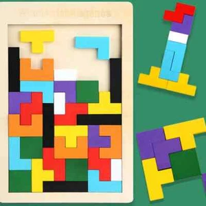 3D Wooden Puzzle Toy Color Shape Cognition Brain Games for Children Wood Jigsaw - Picture 1 of 8