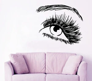 Wall Decal Eye Vinyl Sticker Girls Decal Make Up Decal Beauty Salon Decor KY133 - Picture 1 of 5