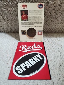 Cincinnati Reds Sparky Anderson Cooperstown HOF 2000 Commemorative Coin & Magnet - Picture 1 of 8