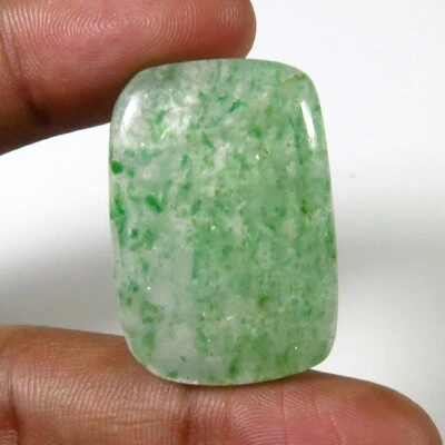 Natural Quartz Strawberry Green Cabs 31x21mm Handmade Baguette Smooth Gems SB-65 - Image 1 of 4