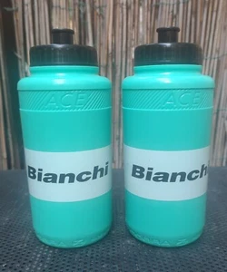 VINTAGE COBRA BIANCHI CELESTE WATER BOTTLE BORRACCIA SET OF TWO MINT - Imagen 1 de 12