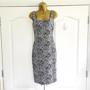 Peruvian Connection Dress 16 Grey Geometric Print Jersey Bodycon Summer Casual - Picture 1 of 10