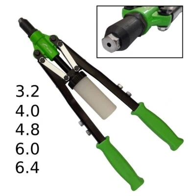 EXPERTSHOP Rivettatrice manuale 450mm 5 testine per rivetti da 3.2 4.0 4.8 6.0 6.4