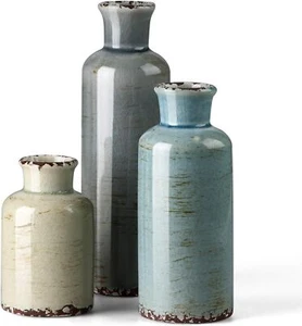 Ceramic vase 3 Piece Set, Small Flower vase Home Decoration, Modern Farmhouse - Picture 1 of 6