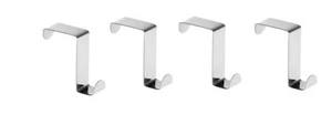 Stainless Steel Over Door Hooks Reversible Clothes Rack Coat Drawer Hanger - Picture 1 of 8