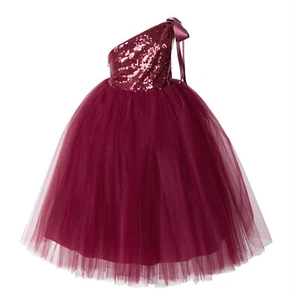One-Shoulder Sequins Tutu Flower Girl Dress Tutu Dresses Princess Dress Pageant  - Picture 1 of 72