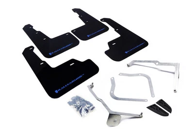 Rally Armor (MF32-UR-BLK/BL) UR Black Mud Flap w/ Blue Logo for 15+ Subaru WRX - Изображение 1 из 2