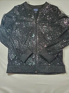More Than Magic Sparkling Girls Jacket, Size 14-16 Planets Stars Design - Picture 1 of 6