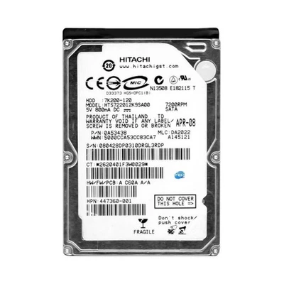 Hitachi Hard Disk 120GB HDD 2.5" SATA 7200RPM Refurbished Hard Drive - Image 1 of 4