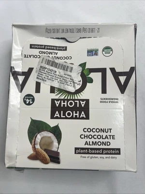 Barritas de proteína de coco y almendra orgánicas ALOHA 12 unidades aperitivo vegano sin gluten Foto 1 de 4