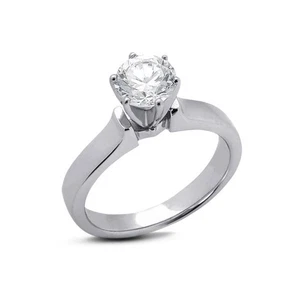 1ct I SI1 Round Natural Certified Diamond 14k  Classic Solitaire Engagement Ring - Picture 1 of 6