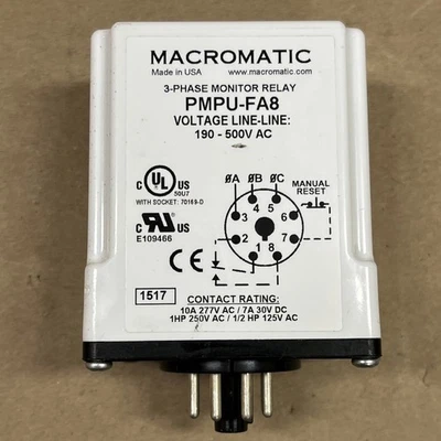 Macromatic PMPU-FA8 3 Phase Monitor Relay - Image 1 of 4