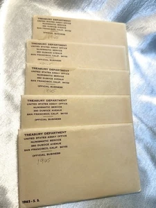 Lot Of Five 1965 United States Special Mint Sets 40% Silver Kennedy w/ Envelopes - Picture 1 of 16