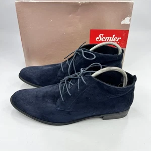 Semler Select Damen Desert Boot Navy Wildleder UK 12 Brogue-Detail Komfort Schnürung - Bild 1 von 16