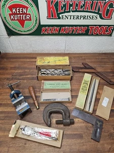 K753- Vintage Shop Lot - Stanley vise, Drill Bits, etc - Picture 1 of 15