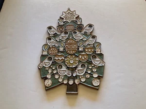St. Andrews Abbey Dove Christmas Tree Wall Hanging Handmade Ceramic 10 3/4" L - Picture 1 of 5