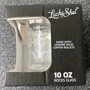 Neu im Karton Lucky Shot 10 Unzen Whiskey Bourbon Steine Glas 0,308 eingebettete Kugel - Bild 1 von 11