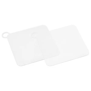 Silicone Tub Stopper Floor Drain Cover 6"x6" Anti-Odor Mat Square White 2PACK - Picture 1 of 6