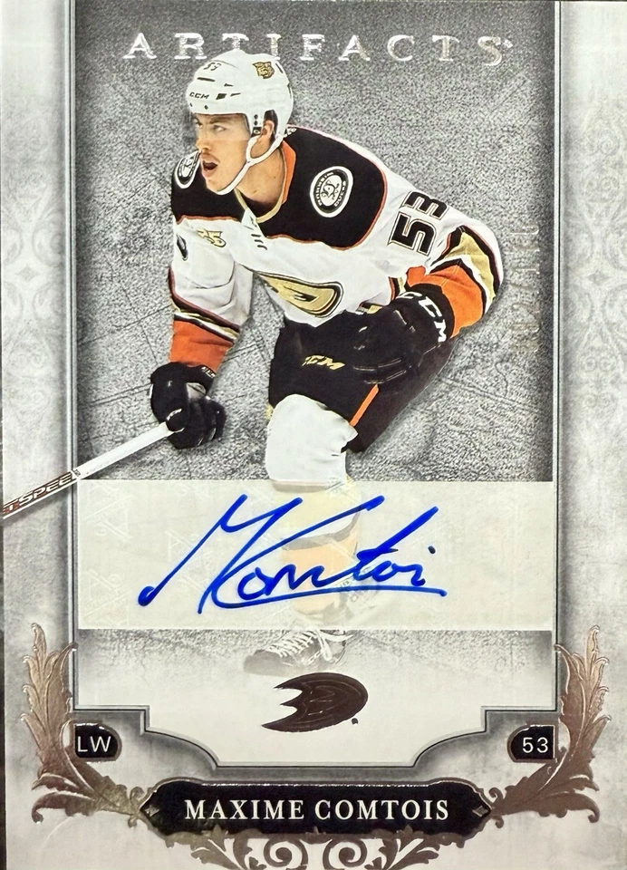 2018/19 Upper Deck Artifacts Maxime Comtois Rookie RC AUTO #092/175 Ducks - Image 1 of 2