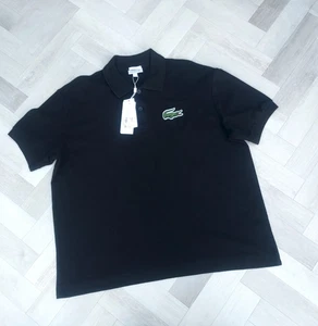 NEU MIT ETIKETT LACOSTE HERREN Unisex lockere Passform SCHWARZ Baumwollpiqué Poloshirt XL neu mit Etikett - Bild 1 von 9