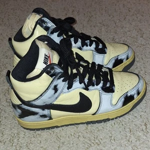Nike Dunk High 1985 Acid Wash Lemon Drop DD9404-700 Mens Uk 3.5 Yellow Black - Picture 1 of 9