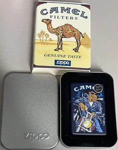 ZIPPO 1997 JOE CAMEL HANDLEBARS NAVY BLUE MATTE LIGHTER SEALED IN BOX K304 - Picture 1 of 8