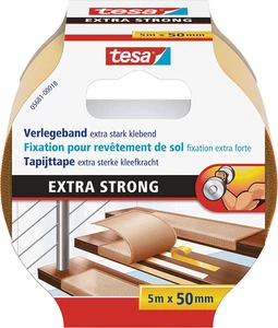 Tesa Verlegeband Extra Stark Klebend - Doppelseitiges Klebeband Zum Verlegen Von - Bild 1 von 12