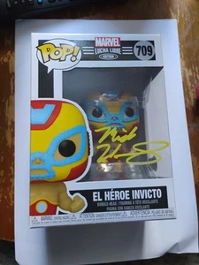 Funko Pop Marvel El Heroe Invicto 709 signed by Mick Wingert Beckett w/Protector - Picture 1 of 9
