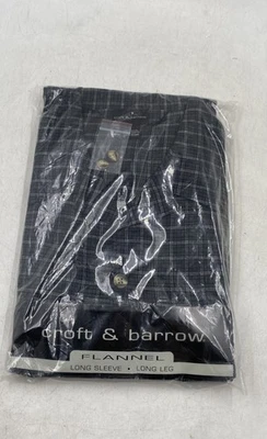 Juego de pijama de franela de algodón azul verde blanco Croft & Barrow para hombre talla grande Foto 1 de 4