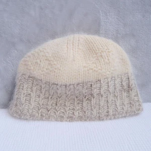 AMERICAN EAGLE Fuzzy Cream Knit Skull Cap Beanie Fleece Lined Angora Lambswool - Bild 1 von 7