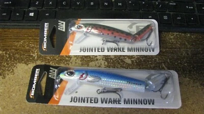 Bomber "jointed wake minnow", nip, 2 sizes, 2 colors,  free shipping - Image 1 of 4
