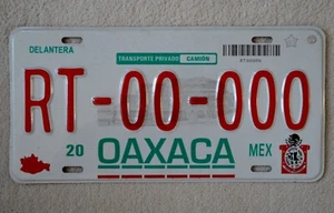 Placa de muestra de vehículo privado Oaxaca México ++ RT-00-000 MEX - Imagen 1 de 2