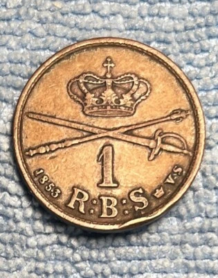 Denmark - 1  Rigsbankskilling 1853 (c) FK VS - Image 1 of 2