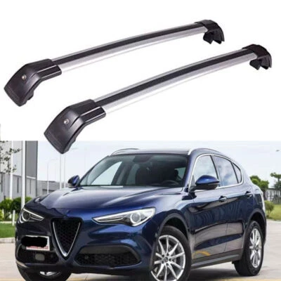 Barra transversal de techo bloqueable 2 piezas apta para Alfa-Romeo Stelvio 2017-2022  Foto 1 de 4