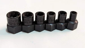 6 Proto 14MM 12MM 10MM 9MM 7MM 3/8" Drive Bolt Extractor Socket Set USA Impact - Picture 1 of 8