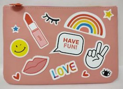 Bolsa de Maquillaje Ipsy Cierre Superior Cremallera Diseño Pegatina Rosa Foto 1 de 4
