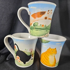 Posten 3 Vintage 2000 ND exklusive Katze Tassen/Orange Tabby, Smoking & Kaliko/brandneu - Bild 1 von 10