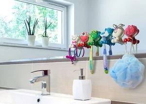 Cute Cartoon Animal,Kids Toothbrush Holder,Suction Cup Hook 6 Pcs - Picture 1 of 7
