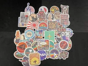 50 World Vintage American Traveling Stickers Vinyl Waterproof Luggage HydroFlask - Picture 1 of 3