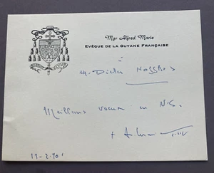 ALFRED MARIE (†1974) Bischof/bishop Frankreich signed Karte 10x14 Autogramm - Picture 1 of 1