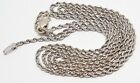 Beautiful 14K Karat Solid White Gold Designer Rope Chain Necklace 24.25" Length