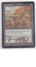MTG FOIL MERCADIAN MASQUES IRON LANCE SIGNED BY ARTIST SCOTT M FISCHER ARTIFACT