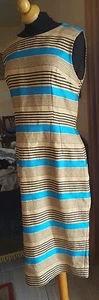 Authentic DOLCE & GABBANA ITALY CLASSIC CHIC COCKTAIL STRIPED DRESS SZ I 44 US 8 - Picture 1 of 10