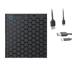 1X(USB 3.0 Type C External CD DVD RW Drive 8MB DVD Writer Black Plastic for7706 - Afbeelding 1 van 8