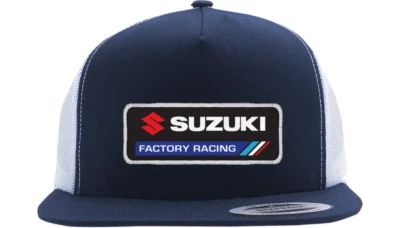 NEW FACTORY EFFEX 22-86404 Suzuki Factory SnapBack Hat - Navy/White - MOTORCYCLE - Image 1 of 2