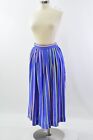 90s Vintage Blue Striped Circle Skirt Womens 8 Susan Bristol Midi Skirt